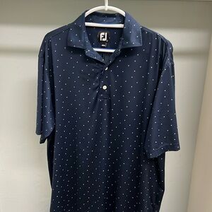 L FootJoy polo with FJ logo as polka dots.
